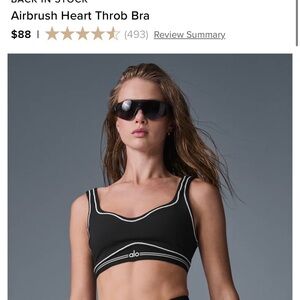 ALO Yoga Black Airbrush Heart Throb Bra